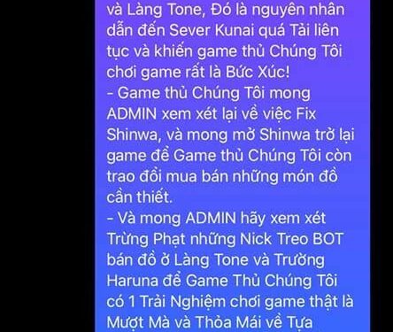 Bức xúc của game thủ Ninja School về tình trạng giật lag, khóa Shinwa