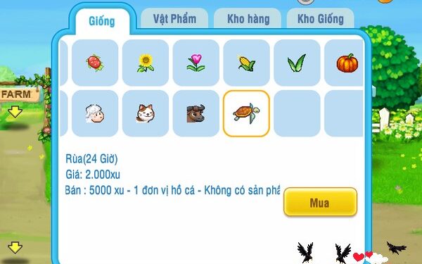 Vật nuôi mới: “Rùa” đã được cập nhật tại Nông Trại AVATAR