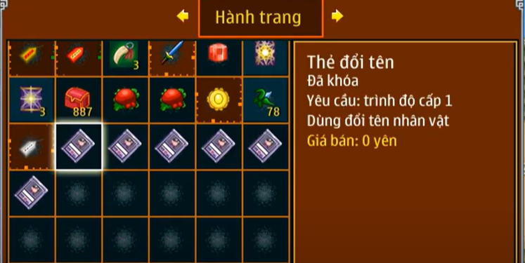 Ninja School: Thông tin về thẻ đổi tên mới